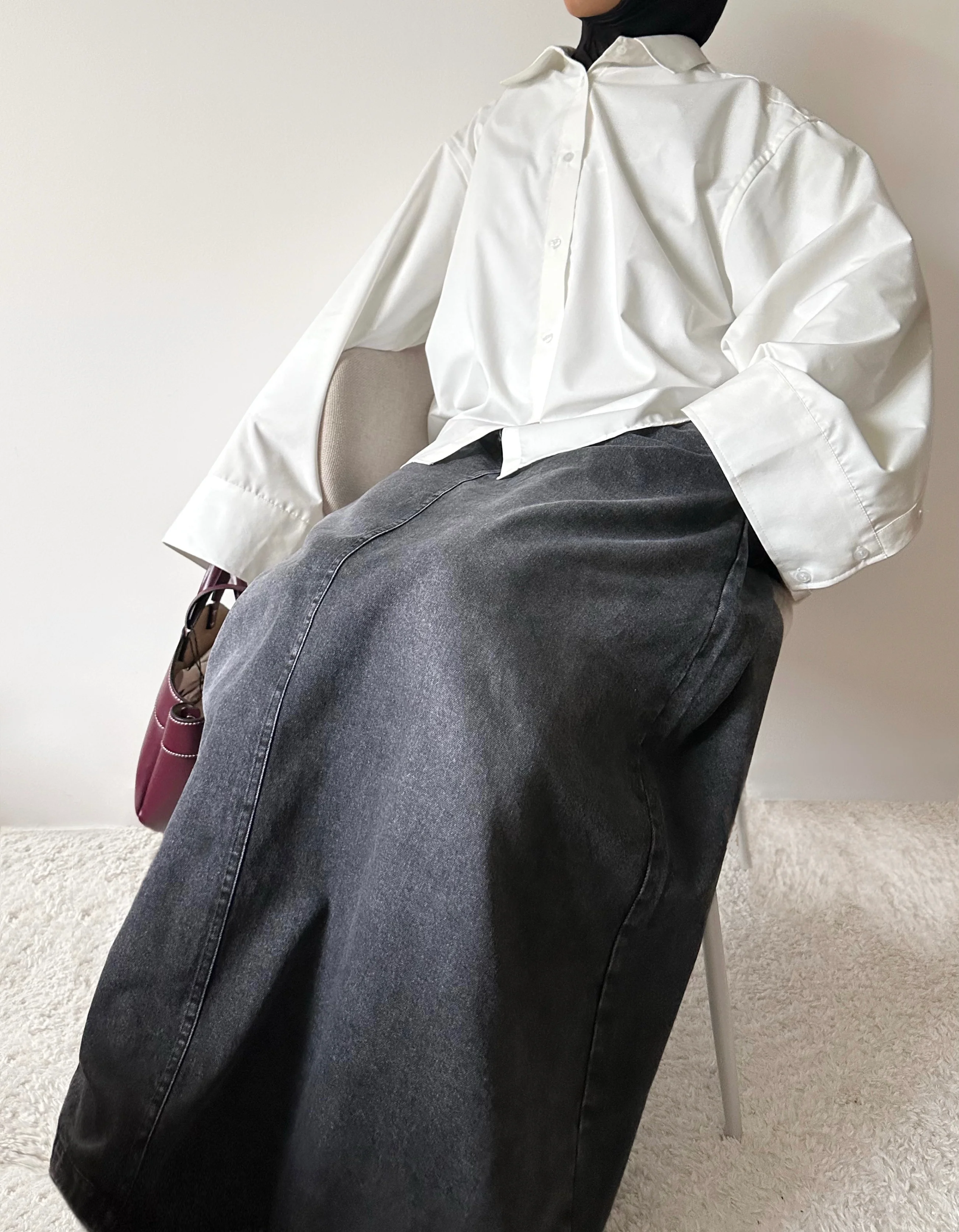 Shirt flared sleeves — White - Image 4