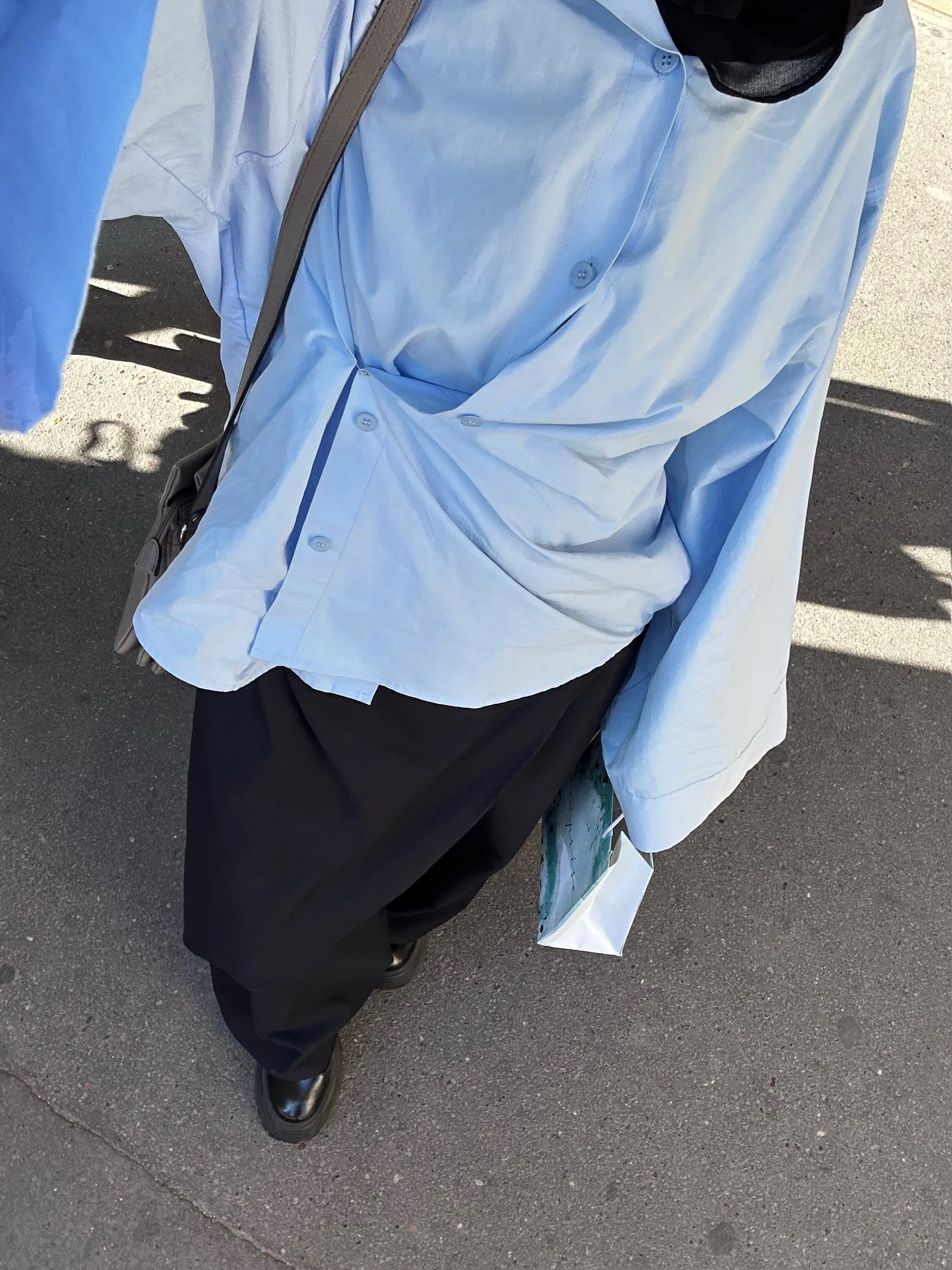 Shirt flared sleeves — Baby blue - Image 3