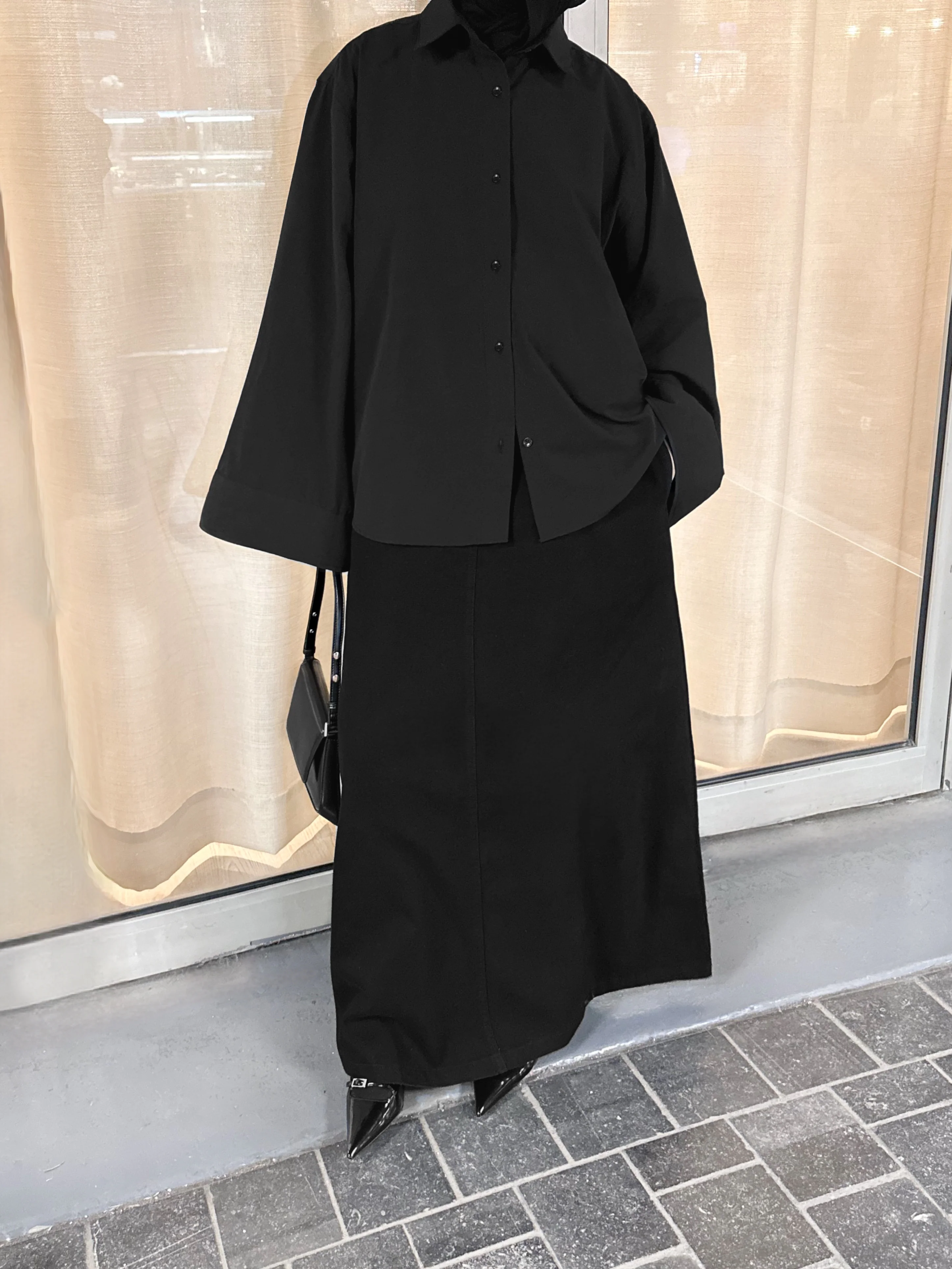 Shirt flared sleeves — Black - Image 3