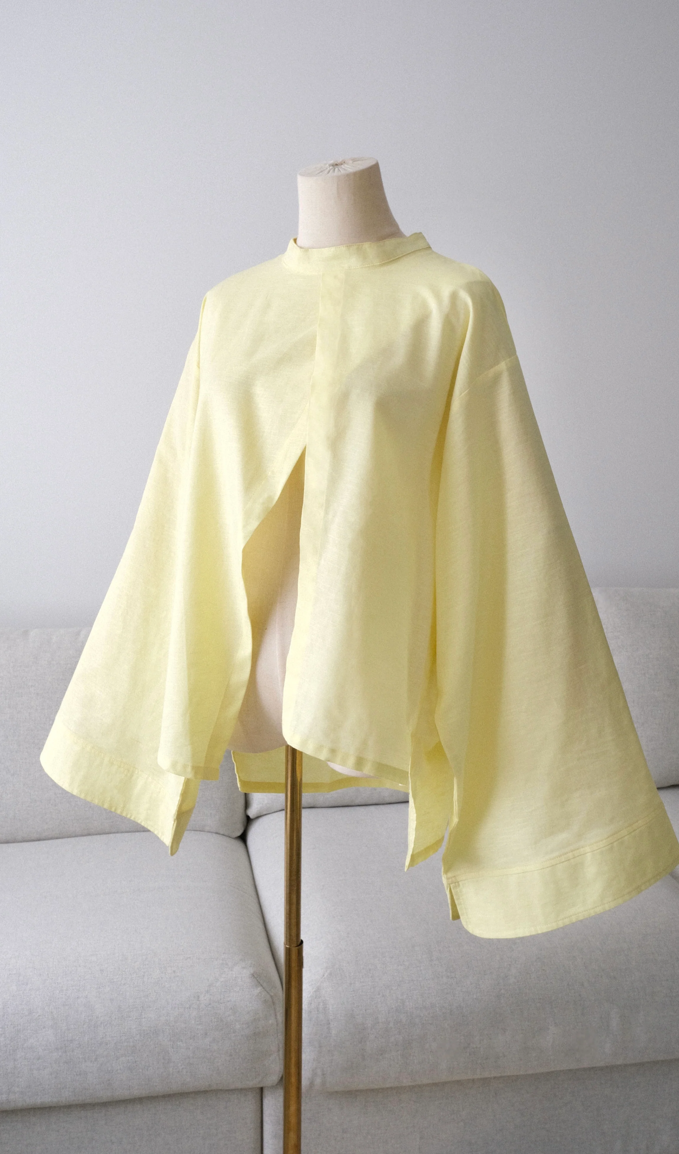 Haut à fente — Jaune pâle - Image 3