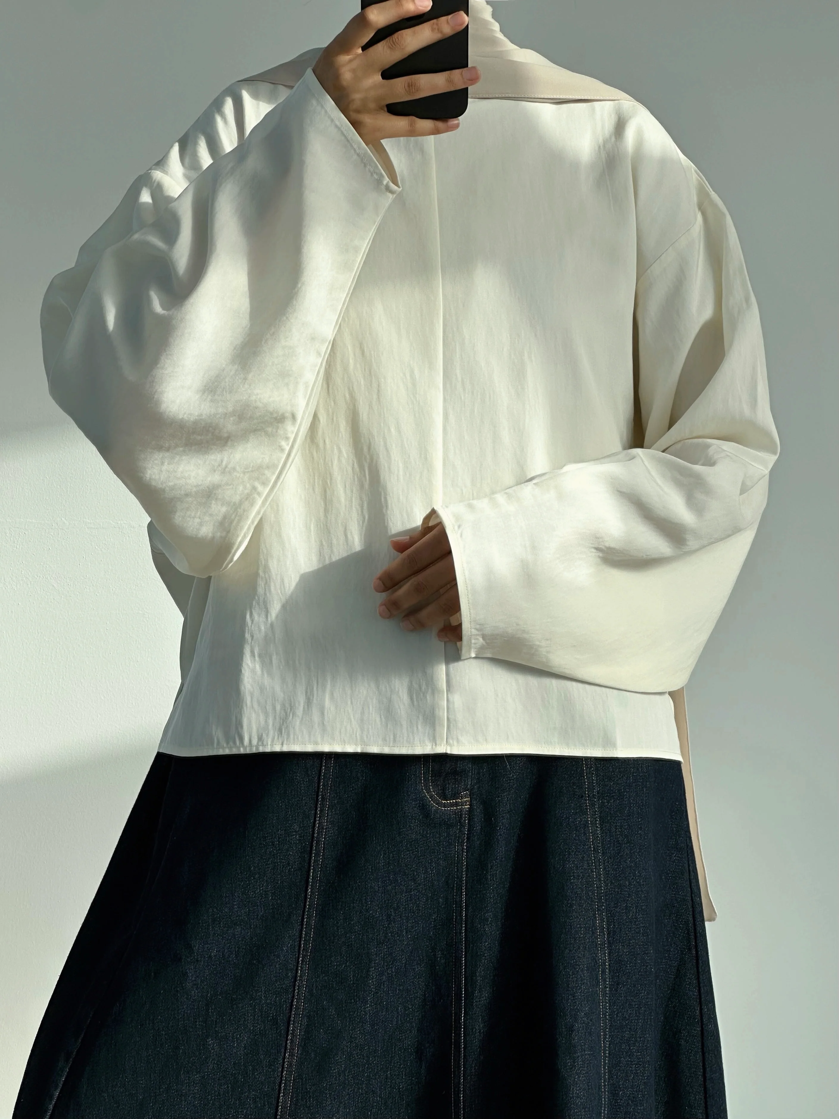 Puff sleeve top — Ecru