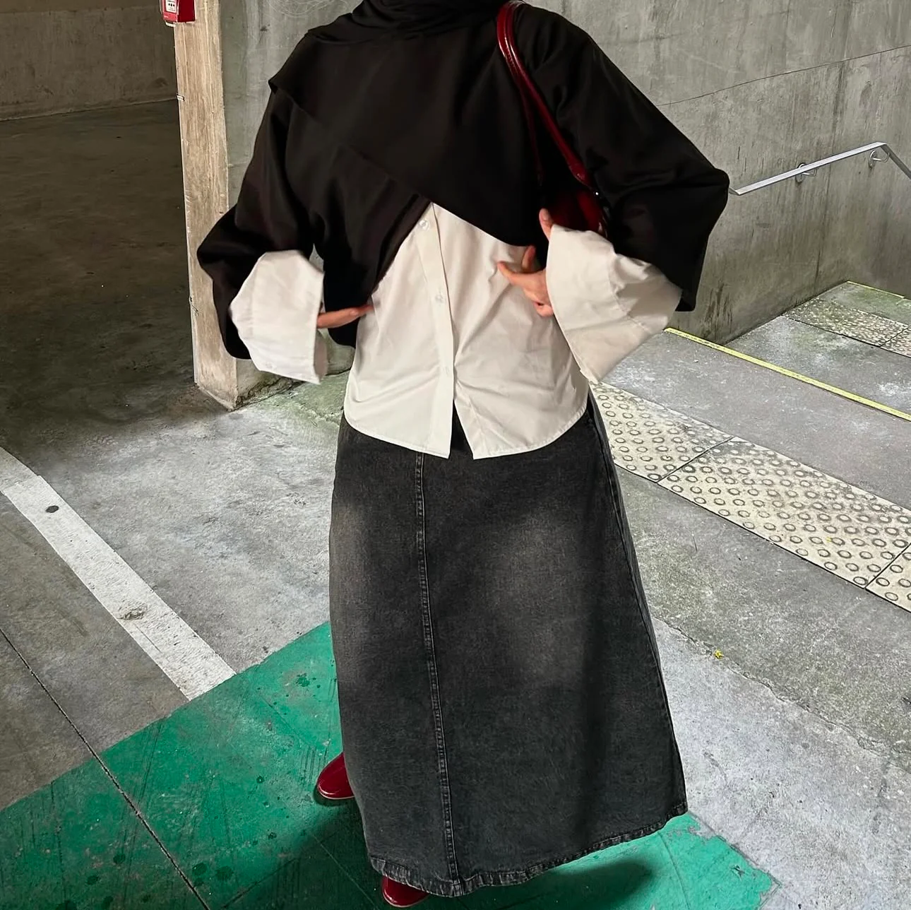 Jupe en jean — Gris délavé - Image 6