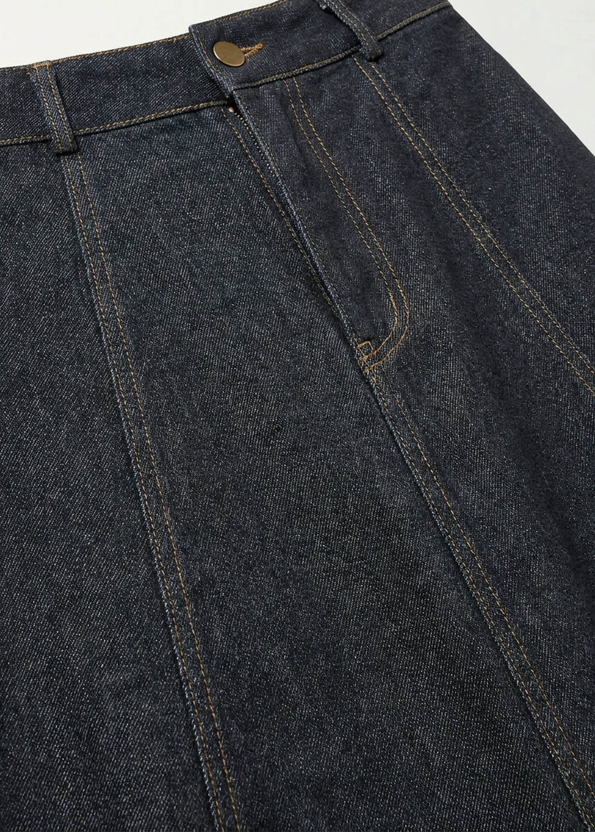 Jupe en jean longue — Gris foncé - Image 4