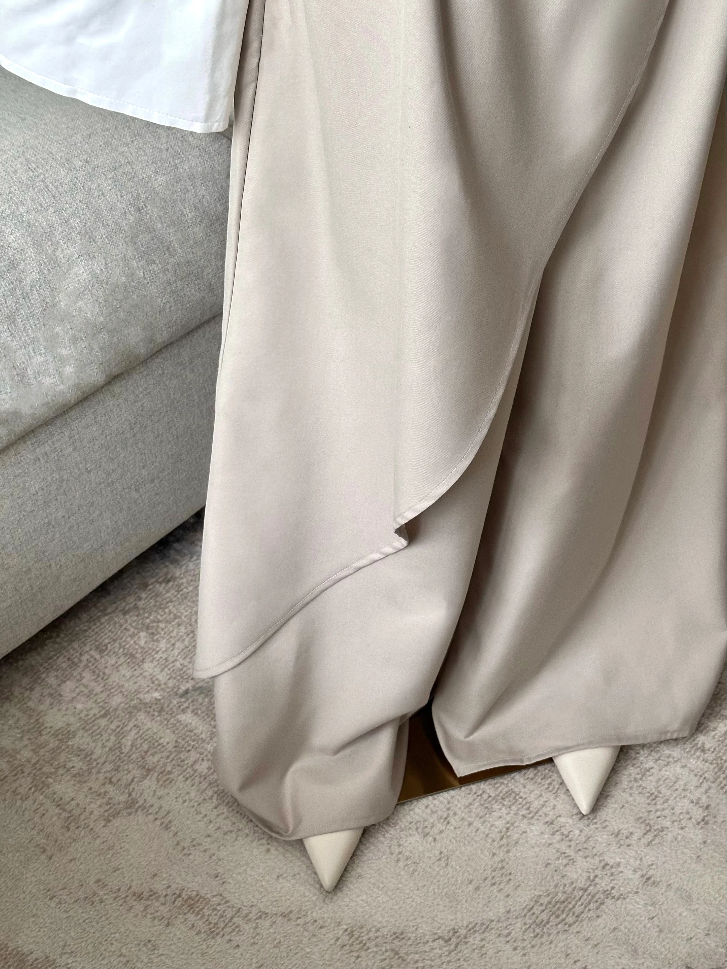 Pantalon drapé — Crème - Image 5