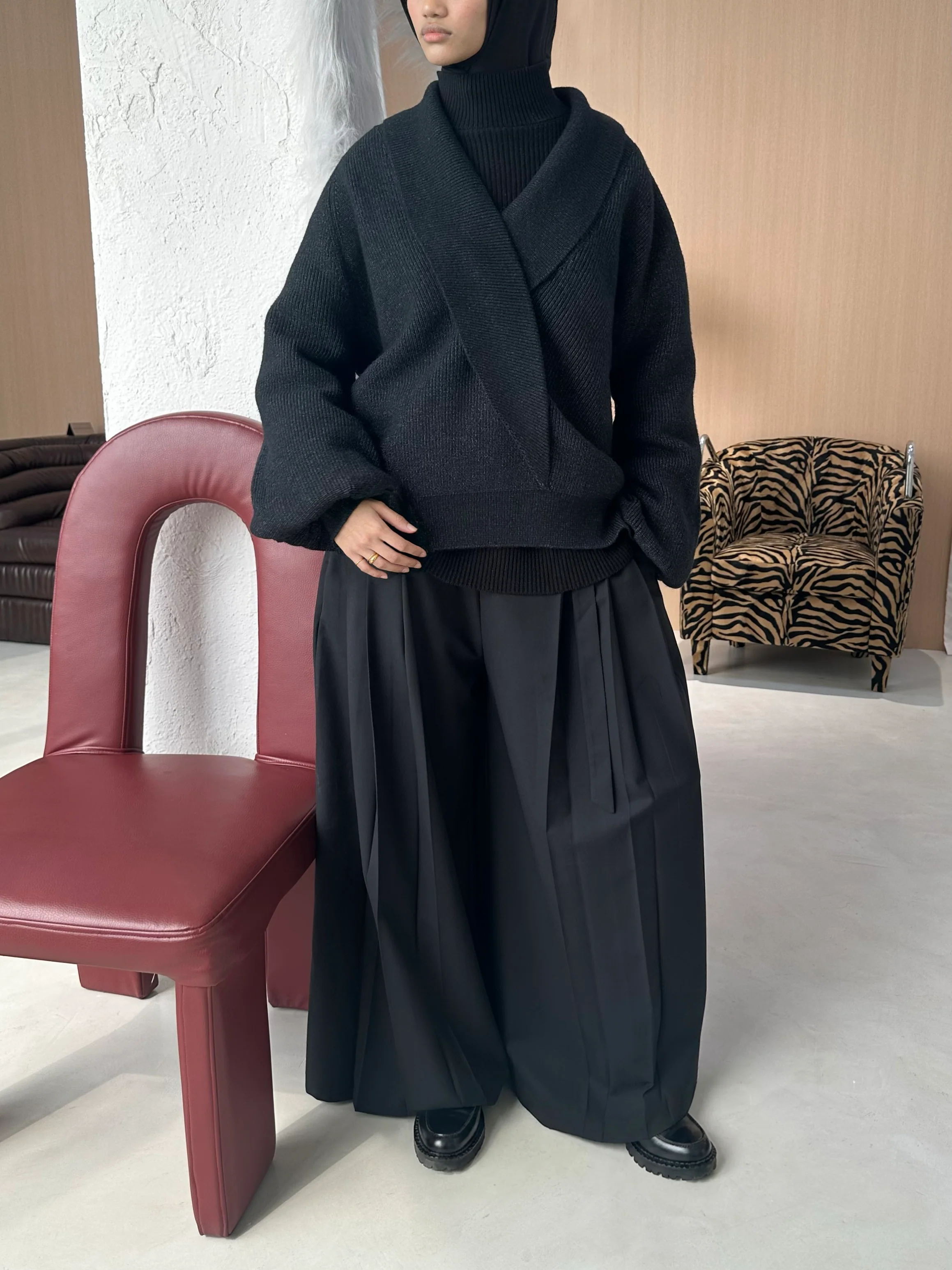 Pantalon plissé — Noir - Image 6