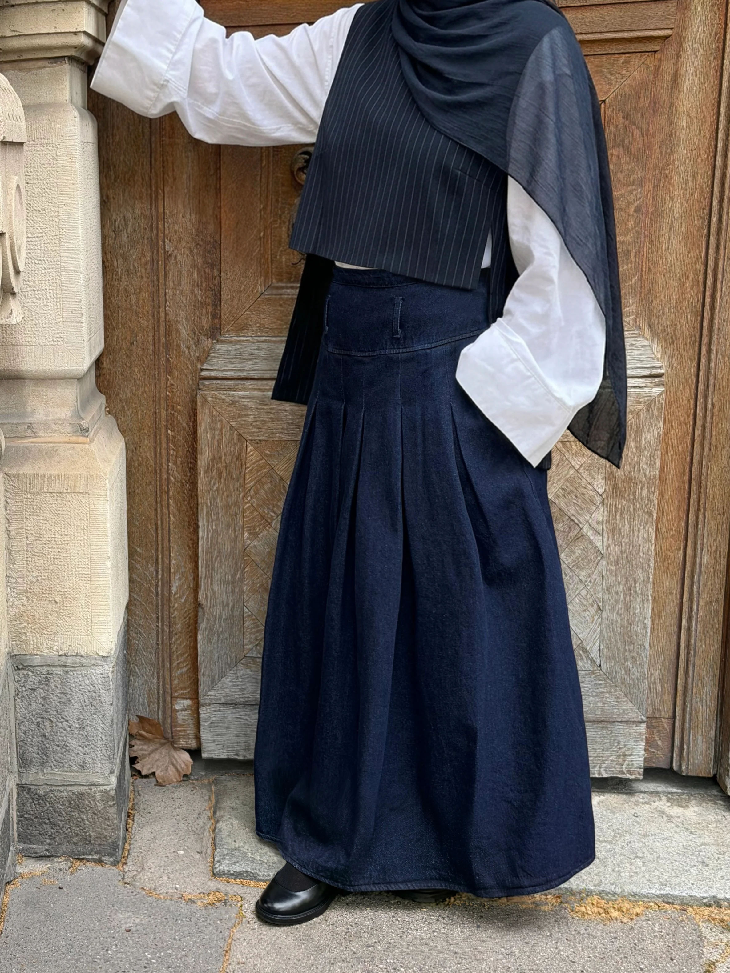 Jupe en jean avec passants - Image 4