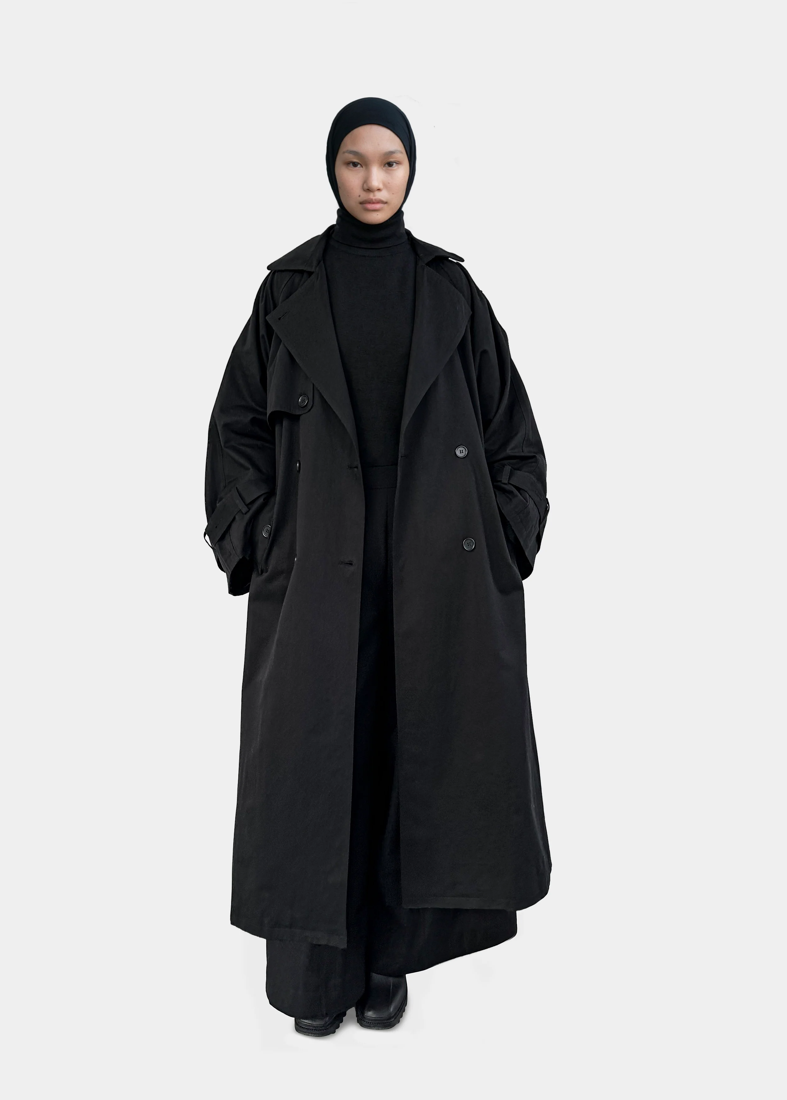 Trench oversize long — Noir - Image 3