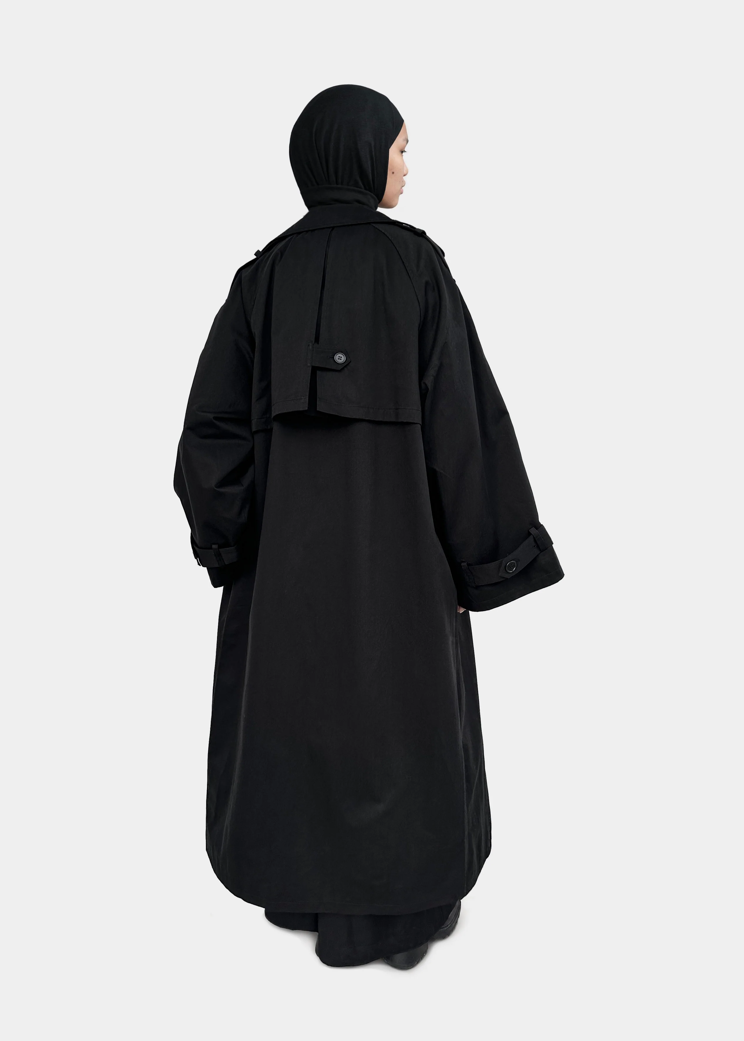 Trench oversize long — Noir - Image 4