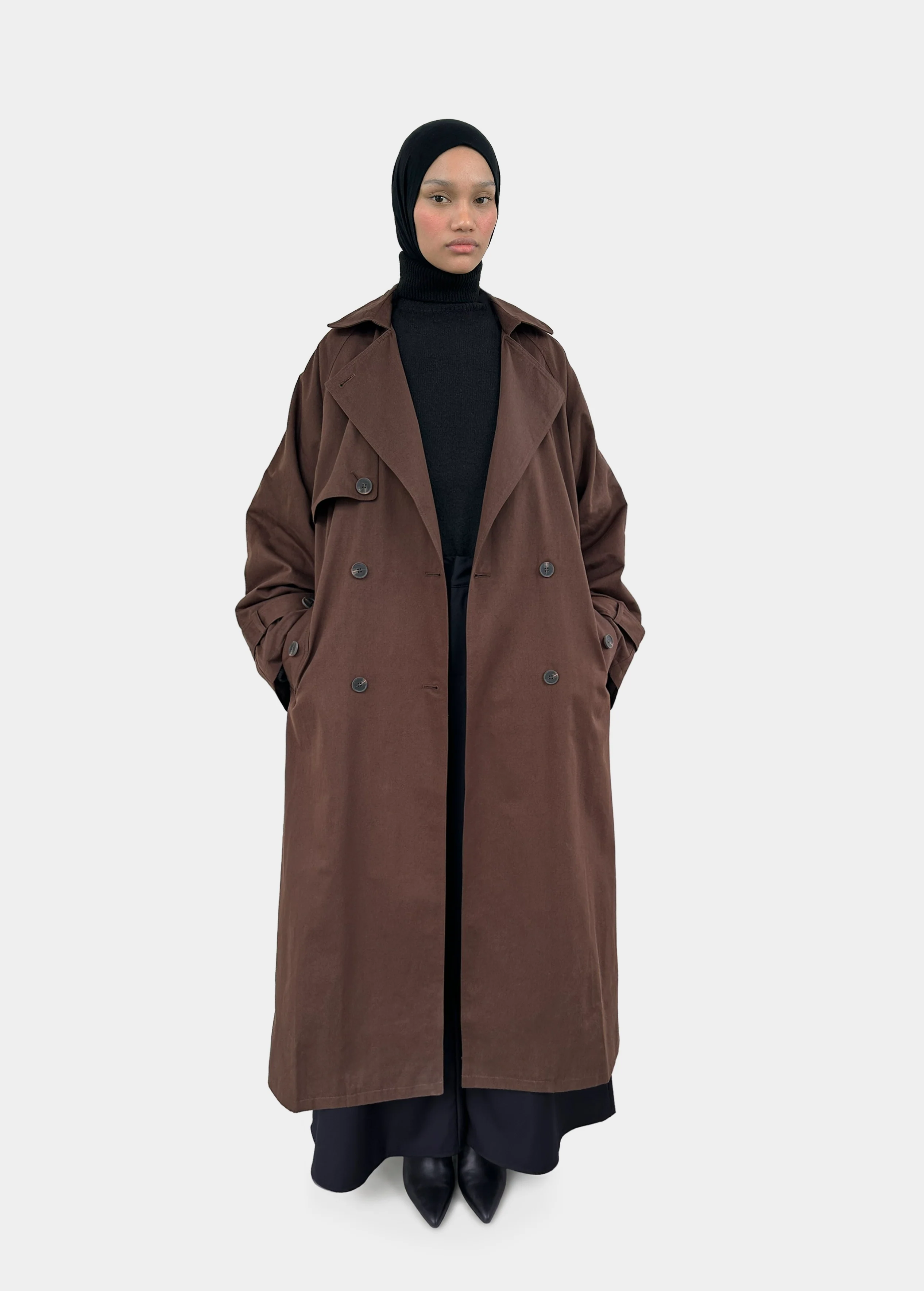 Trench oversize long — Marron - Image 3